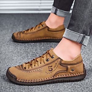 Men's Sneakers Crochet Leather Shoes Printed Oxfords Sporty Casual British Athletic Outdoor Walking Shoes Trail Running Shoes Nappa Leather Cowhide Warm Handmade Non-slipping Booties / Ankle Boots miniinthebox