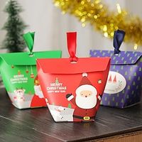 5PCS Christmas Eve Creative Gift Packaging Box Baking Biscuit Gift Box Supplies Christmas Candy Box Lightinthebox - thumbnail