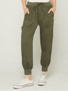 Drawstring Joggers in Twill