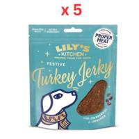 Lily's Kitchen Festive Christmas Turkey Jerky Dog Treats 70G Pack Of 5