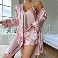Adults' Pajamas Nightwear Solid Color Onesie Pajamas Elegant  Luxurious Casual Daily Ice Silk Cosplay For Women's Valentine's Day Animal Sleepwear Cartoon Lightinthebox - thumbnail
