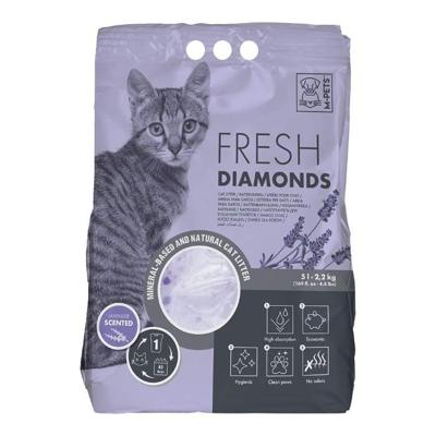 M-Pets Fresh Diamonds Silica Gel Cat Litter Lavender Scented 5L M-Pets Fresh Diamonds Silica Gel Cat Litter Lavender Scented 5L