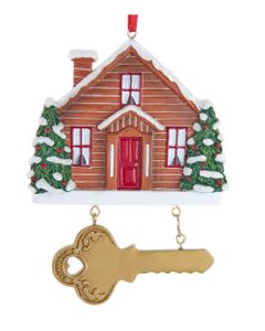 Homesmiths Christmas 4.37 inch Resin Home with Key