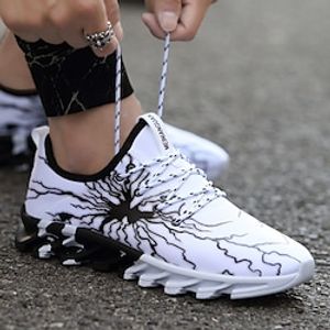 Men's Sneakers Running Shoes Cushioning Breathable Light Soft Running Jogging Road Running PU Leather Spring, Fall, Winter, Summer White Red Black White Lightinthebox