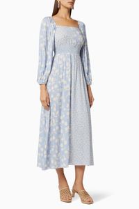 Multi-Printed Midi Dress