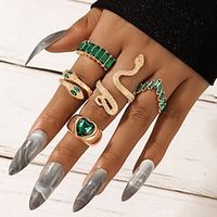 5pcs wrap ring Midi Rings For Women's Street Gift Alloy Vintage Style Lightinthebox - thumbnail