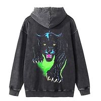 Men's Pullover Hoodie Sweatshirt Green Dark Gray Gray Hooded Animal Bear Graphic Prints Print Daily Sports 3D Print Basic Streetwear Designer Spring   Fall Clothing Apparel Hoodies Sweatshirts  miniinthebox - thumbnail