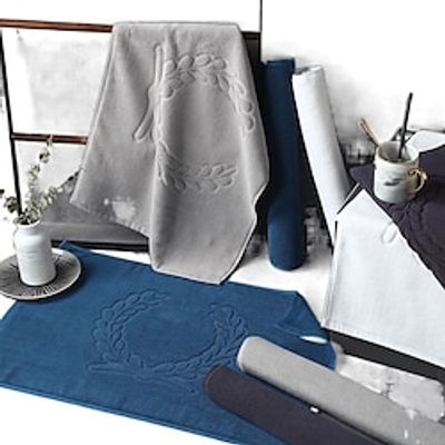 Hotel Floor Towel, Non-Slip Floor Mat Made of Cotton, Toilet Thickened Absorbent Foot Towel Household Black and Grey Door Mat Indoor Dirt Trapper Mat Lightinthebox