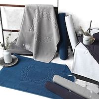 Hotel Floor Towel, Non-Slip Floor Mat Made of Cotton, Toilet Thickened Absorbent Foot Towel Household Black and Grey Door Mat Indoor Dirt Trapper Mat Lightinthebox - thumbnail