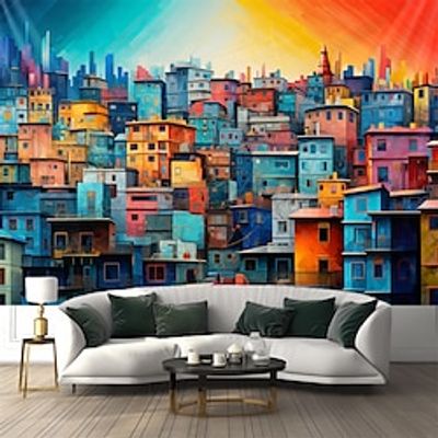 Colorful Houses Hanging Tapestry Wall Art Large Tapestry Mural Decor Photograph Backdrop Blanket Curtain Home Bedroom Living Room Decoration Lightinthebox
