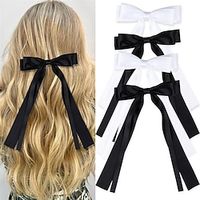 Hair Bows 4 PCS Ribbon Bow for Women Hair Bows for Women Hair Ribbons Oversized Long tail Cute Aesthetic Hair Accessories Large Hair Barrettes for Women Big Bows for Girls Big Hair Bow Lightinthebox - thumbnail
