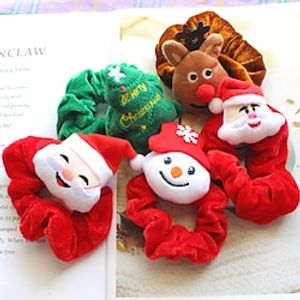 1PC Christmas Hair Scrunchies Velvet Hair Tie Holiday Santa Claus Elastic Bobbles Scrunchy Hair Bands Ponytail Holders Headwear Christmas Hair Accessories for Women Girls Christmas Xmas Gift Lightinthebox