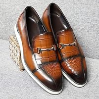 Men's Oxfords Formal Shoes Dress Shoes Walking Vintage Business Classic Office  Career Party  Evening Leather Massage Height Increasing Comfortable Lace-up Black Brown Fall Lightinthebox - thumbnail