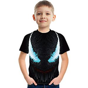 Kids Boys' T shirt Tee Short Sleeve Graphic Children Tops Active Black 3-12 Years Lightinthebox