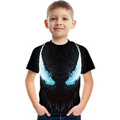 Kids Boys' T shirt Tee Short Sleeve Graphic Children Tops Active Black 3-12 Years Lightinthebox