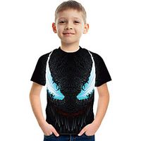 Kids Boys' T shirt Tee Short Sleeve Graphic Children Tops Active Black 3-12 Years Lightinthebox - thumbnail