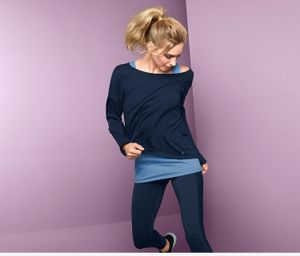 Womens Two-layer T-Shirt  Navy Blue