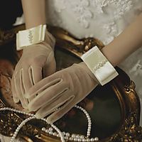 Tulle Wrist Length Glove Stylish  Vintage Style With Solid Lightinthebox - thumbnail