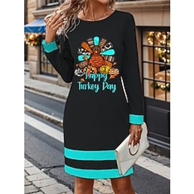 Women's Winter Dress Print Dress Letter Print Crew Neck Mini Dress Fashion Streetwear Outdoor Daily Long Sleeve Loose Fit Black White Fall Winter S M L XL XXL Lightinthebox Women's Winter Dress Print Dress Letter Print Crew Neck Mini Dress Fashion Streetwear Outdoor Daily Long Sleeve Loose Fit Black White Fall Winter S M L XL XXL Lightinthebox