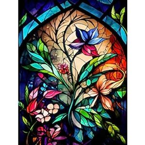 1pc Floral DIY Diamond Painting Glass Crystal Painted Multicolor Flowers Diamond Painting Handcraft Home Gift Without Frame miniinthebox