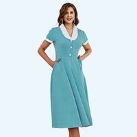 Retro Vintage 1950s Dress Swing Dress Flare Dress Audrey Hepburn Women's Masquerade Homecoming Tea Party Casual Daily Dress Lightinthebox