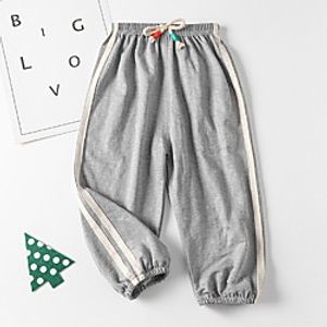 Kids Boys' Pants Blue Black Khaki Striped Print Active 3-8 Years Lightinthebox