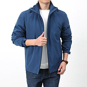Men's Hoodie Jacket Hiking Windbreaker Military Tactical Jacket Outdoor Thermal Warm Windproof Quick Dry Lightweight Outerwear Trench Coat Top Skiing Ski  Snowboard Fishing Denim Blue Grey Black Lightinthebox