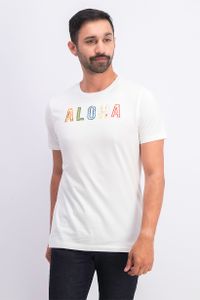 Mens Graphic Aloha Short Sleeve T-Shirt  White