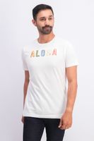 Mens Graphic Aloha Short Sleeve T-Shirt  White - thumbnail