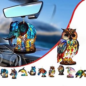 Car Hanging Ornament,Acrylic 2D Flat Printed Keychain, Optional Acrylic Ornament and Car Rear View Mirror Accessories Memorial Gifts Pack miniinthebox