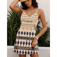 Women's Casual Dress Graphic Print V Neck Mini Dress Sleeveless Summer Lightinthebox