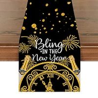 Happy New Year Cartoon Table Runner Restaurant Simple Decoration Linen Printing Table Runner miniinthebox Happy New Year Cartoon Table Runner Restaurant Simple Decoration Linen Printing Table Runner miniinthebox