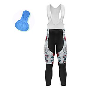 21Grams Men's Cycling Bib Tights Spandex Bike Bib Tights Quick Dry Moisture Wicking Sports Floral Botanical Grey Mountain Bike MTB Road Bike Cycling Clothing Apparel Bike Wear  Athleisure Lightinthebox