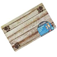 Drymate Tan Distressed Wood Paws Dog Bowl Place Mat 16 X 28 Inches