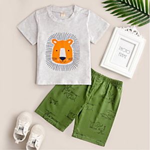 Kids Boys' T-shirt  Shorts Clothing Set Short Sleeve White Graphic Basic Regular 3-8 Years miniinthebox