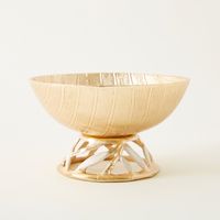 Bambll Leaf Decor Bowl with Enamel Finish - 23x23x14 cms - thumbnail