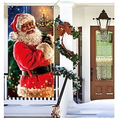 Christmas Santa Door Covers Door Tapestry Door Curtain Decoration Xmas Backdrop Door Banner for Front Door Christmas Holiday Party Decor Supplies miniinthebox