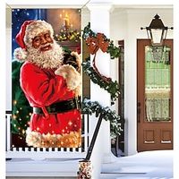 Christmas Santa Door Covers Door Tapestry Door Curtain Decoration Xmas Backdrop Door Banner for Front Door Christmas Holiday Party Decor Supplies miniinthebox - thumbnail