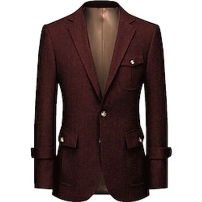 Men's Tweed Herringbone Blazer Jacket Vintage Plus Size Regular Tailored Fit Single Breasted Two-buttons ArmyGreen grey blue Black White Burgundy 2023 Lightinthebox Men's Tweed Herringbone Blazer Jacket Vintage Plus Size Regular Tailored Fit Single Breasted Two-buttons ArmyGreen grey blue Black White Burgundy 2023 Lightinthebox
