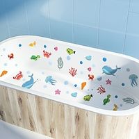 6pcs Cartoon Fish Pattern Bathtub Sticker, Waterproof Frosted Bathtub Sticker, Self-Adhesive Removable Bathtub Wall Decals, Bathroom Toilet Decorative Adhesive Sticker, Bathroom Decor. miniinthebox - thumbnail