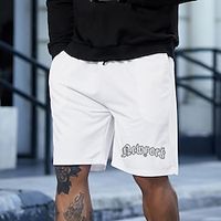 Men's Stylish Classic Style Active Shorts Elastic Drawstring Design Front Pocket Print Short Pants Sports Outdoor Casual Graphic Prints Letter Cotton Blend Comfort Breathable Mid Waist 1 2 3 4 5 S M Lightinthebox - thumbnail