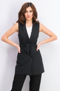 Womens Waistcoat Top  Black