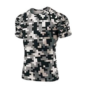 21Grams Men's Running T-Shirt Compression Shirt Tee Tshirt Top Athletic Athleisure Breathable Moisture Wicking Soft Fitness Gym Workout Running Active Training Exercise Sportswear Camo  Camouflage Lightinthebox