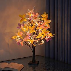 LED Silver Birch Colorful Butterfly Tree Light 24Leds USB / Battery Powered Christmas Holiday Home Decoration Desktop Ornament Lightinthebox