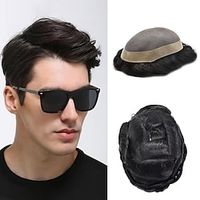 Men Wig Human Hair Toupee Fine Mono With Npu Male Wig Durable Hair Prosthesis Toupee Men Hair Replacement System For Men 6X8 7X9 8X10 Lightinthebox - thumbnail
