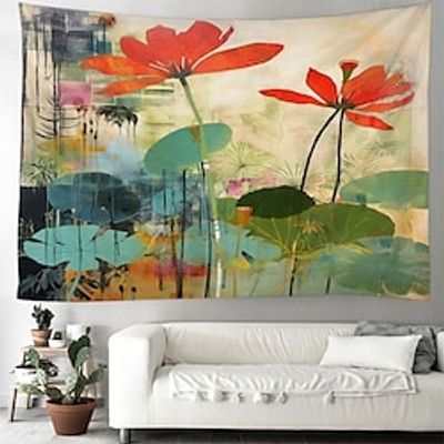 Watercolor Flower Hanging Tapestry Wall Art Large Tapestry Mural Decor Photograph Backdrop Blanket Curtain Home Bedroom Living Room Decoration miniinthebox