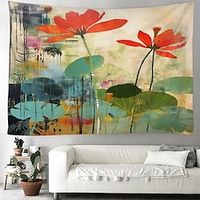 Watercolor Flower Hanging Tapestry Wall Art Large Tapestry Mural Decor Photograph Backdrop Blanket Curtain Home Bedroom Living Room Decoration miniinthebox - thumbnail