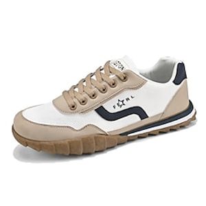 Men's Sneakers Sporty Look Casual Athletic Walking Shoes PU Breathable Beige Black Green Light Blue Fall miniinthebox