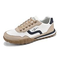 Men's Sneakers Sporty Look Casual Athletic Walking Shoes PU Breathable Beige Black Green Light Blue Fall miniinthebox - thumbnail