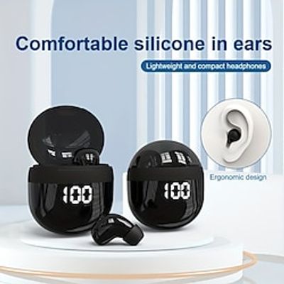 Ultra-mini Sleep Wireless Earphones 5.3 Chip Intelligent Digital Display With Microphone HD Call Super Strong Subwoofer Wear Regardless Of Left Ear Right Ear Lightinthebox